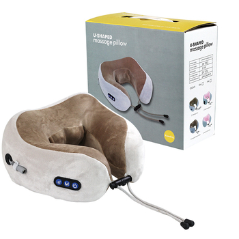 Μαξιλάρι λαιμού σε σχήμα U με δονητικό μασάζ, ηλεκτρικός μασέρ αυχένα για αυχενικό σπονδυλικό τμήμα, γέμιση PP βαμβάκι, πυρήνας από καθαρό βαμβάκι, βάρος 0–0.5 kg