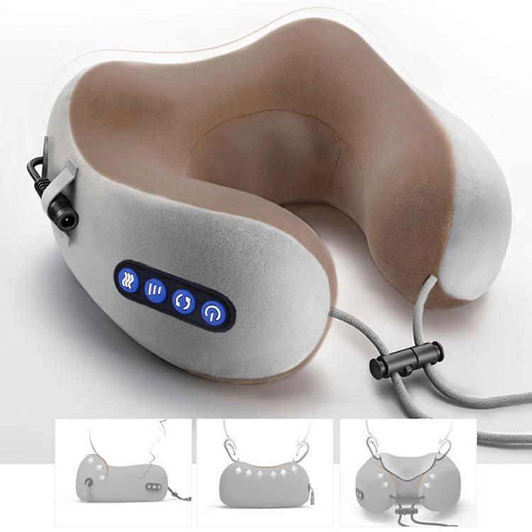 Μαξιλάρι λαιμού σε σχήμα U με δονητικό μασάζ, ηλεκτρικός μασέρ αυχένα για αυχενικό σπονδυλικό τμήμα, γέμιση PP βαμβάκι, πυρήνας από καθαρό βαμβάκι, βάρος 0–0.5 kg