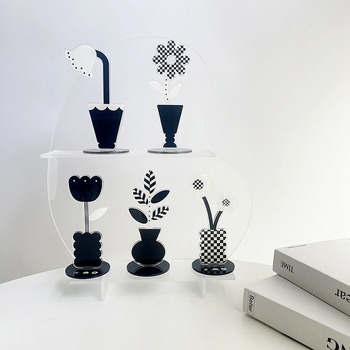 Akril klipsz dokumentumokhoz és fényképekhez asztali virágdíszítéssel (Márka: Jerryang; Anyag: Műanyag)