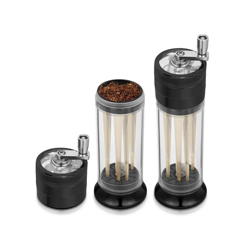 Μηχανή ρολλίματος τσιγάρων από κράμα ψευδάργύρου με χειροκίνητο μηχανισμό, τετραπλή μεταλλική κατασκευή, λειτουργία αποθήκευσης, ανθεκτική στον άνεμο, εκτύπωση λογότυπου, επαναχρησιμοποιούμενο