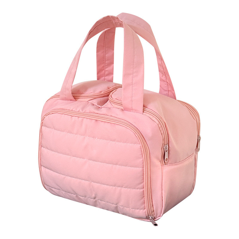 Kosmetinis maišelis — šiuolaikiškas minimalistinės stilius, rankinės formos krepšys, kvėpuojantis dizainas, didelė talpa su skyriais kosmetikai ir higienos priemonėms, kelionėms