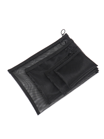 Τσάντα μακιγιάζ με μεγάλη χωρητικότητα, κατασκευή από πλέγμα, διαπεραστός σχεδιασμός, επένδυση από πολυεστέρα, αποθήκευση κραγιόν