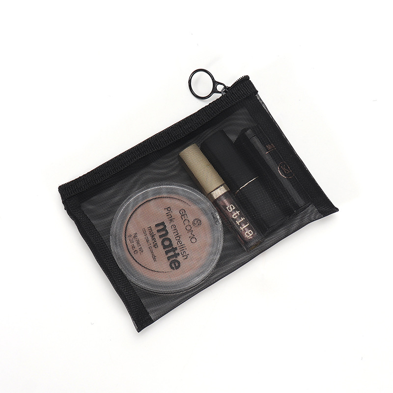 Kosmetinės rankinės su dideliu talpumu, tinklinė konstrukcija, kvėpuojantis dizainas, poliesterio pamušalas, lūpų dažų laikymas