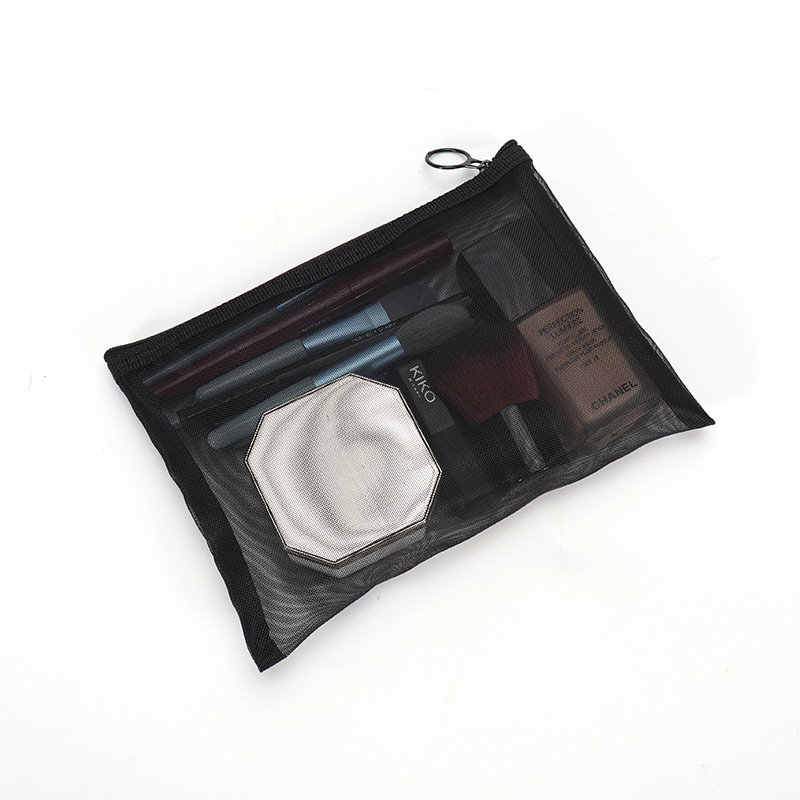 Kosmetinės rankinės su dideliu talpumu, tinklinė konstrukcija, kvėpuojantis dizainas, poliesterio pamušalas, lūpų dažų laikymas