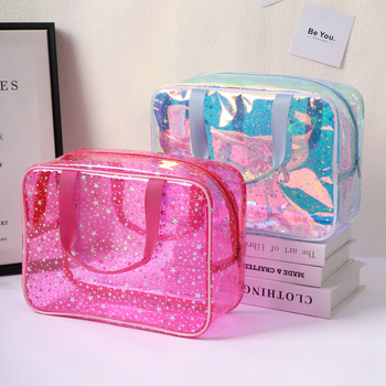 Geantă de toalete din PVC, cuboidă, impermeabilă și multifuncțională, pentru călătorii și depozitare de machiaj