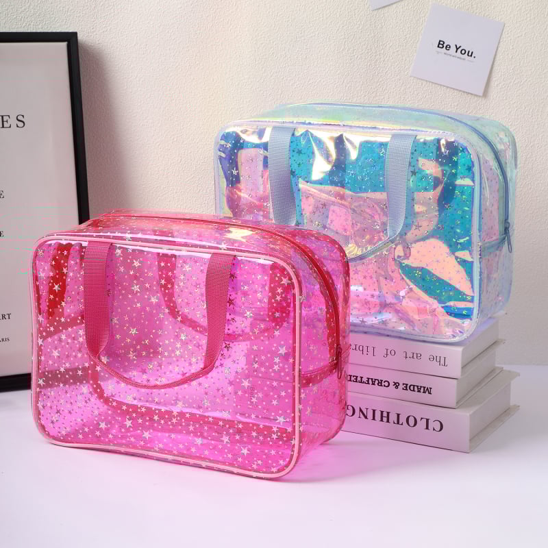 Geantă de toalete din PVC, cuboidă, impermeabilă și multifuncțională, pentru călătorii și depozitare de machiaj