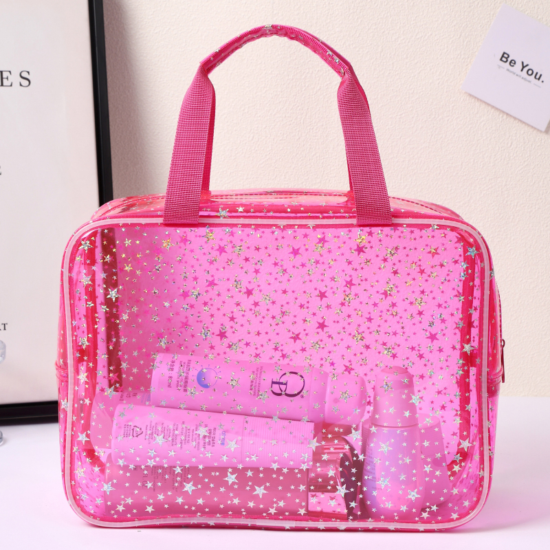 Geantă de toalete din PVC, cuboidă, impermeabilă și multifuncțională, pentru călătorii și depozitare de machiaj