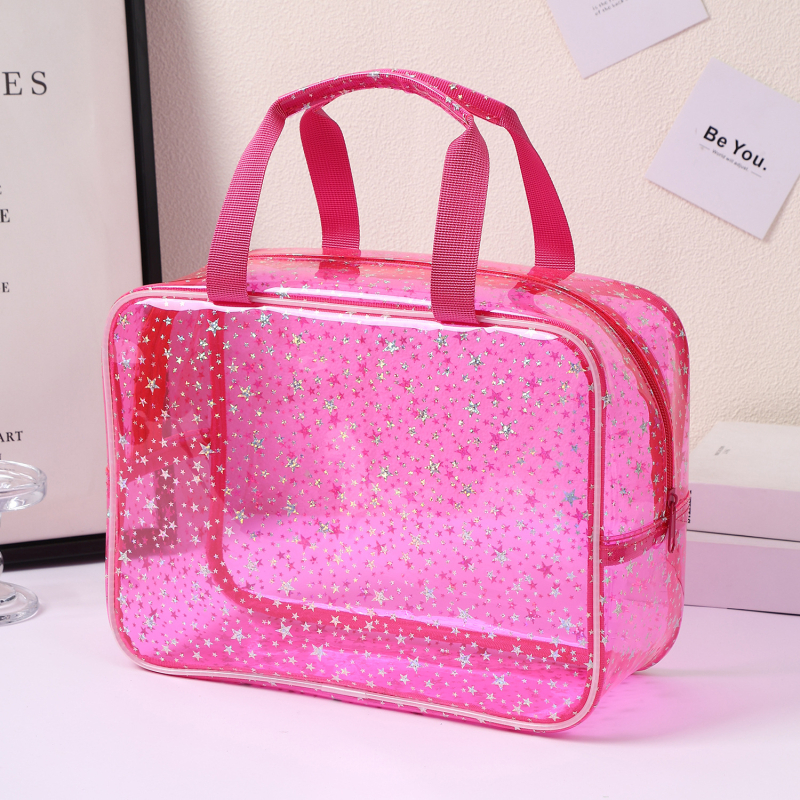 Geantă de toalete din PVC, cuboidă, impermeabilă și multifuncțională, pentru călătorii și depozitare de machiaj