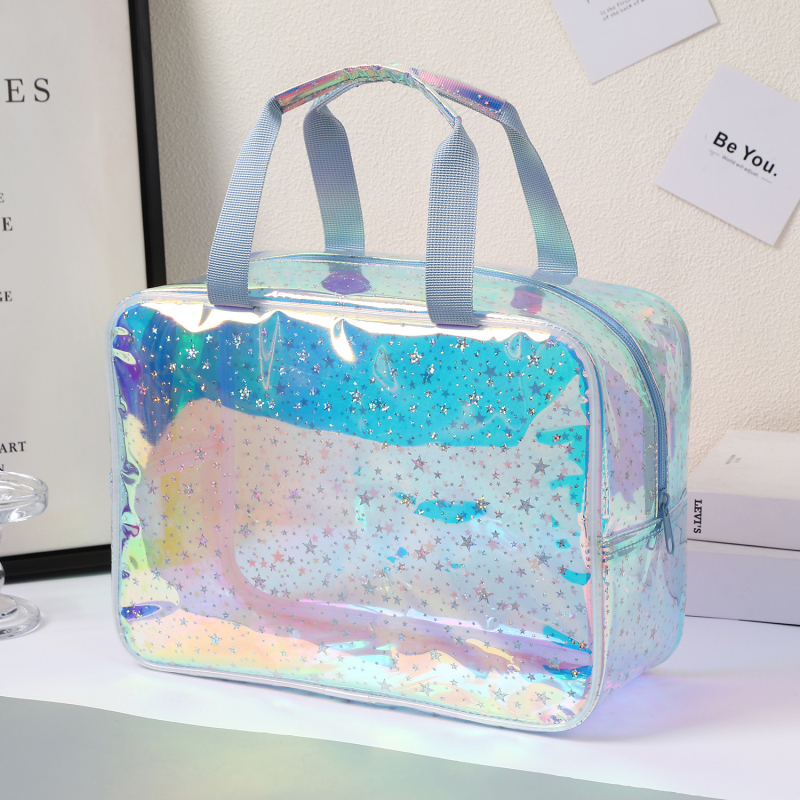 Geantă de toalete din PVC, cuboidă, impermeabilă și multifuncțională, pentru călătorii și depozitare de machiaj