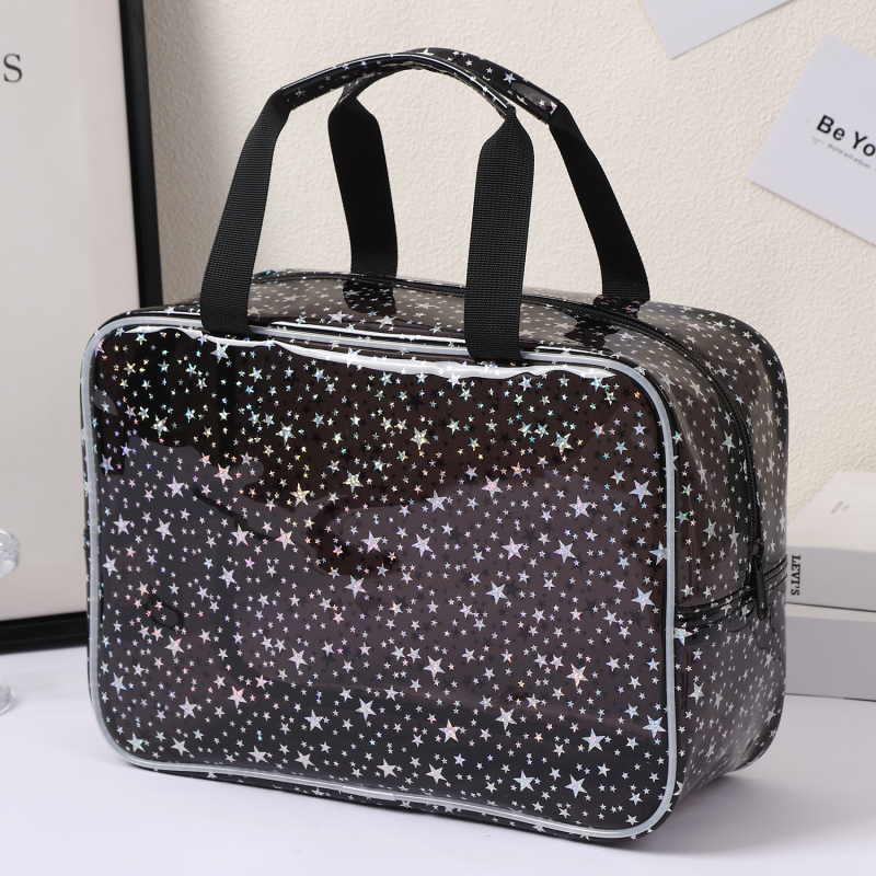 Geantă de toalete din PVC, cuboidă, impermeabilă și multifuncțională, pentru călătorii și depozitare de machiaj