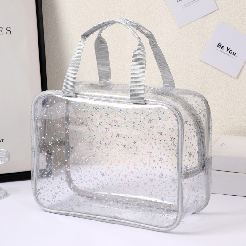 Geantă de toalete din PVC, cuboidă, impermeabilă și multifuncțională, pentru călătorii și depozitare de machiaj