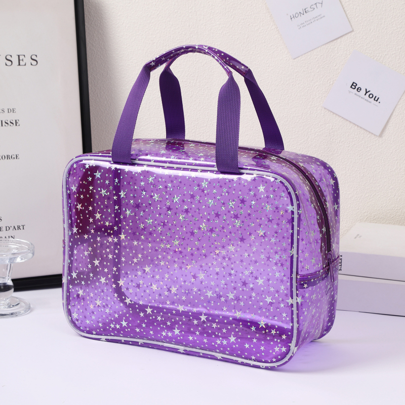 Geantă de toalete din PVC, cuboidă, impermeabilă și multifuncțională, pentru călătorii și depozitare de machiaj