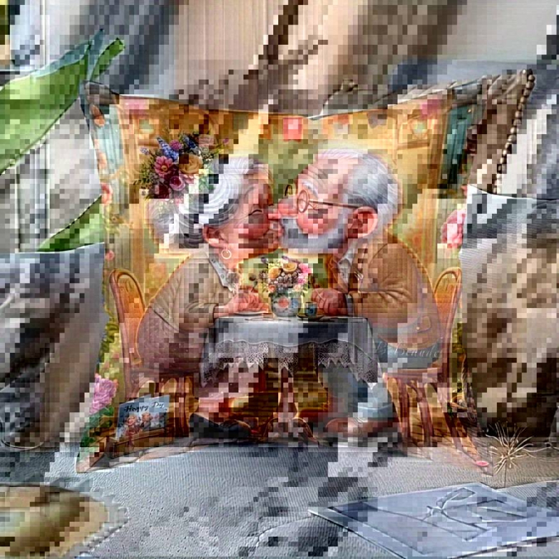 Spilvena vāciņš ar karikatūras meitenes motīvu, Dzīvnieku sērija, īss pūšļains materiāls (Produkta numurs: 5637; Materiāls: īss pūšļains; Stils: Mūsdienīgs minimālisms; Telpa: dzīvojamā istaba)