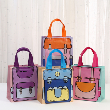 Παιδική τσάντα αγορών από μη υφαντό ύφασμα με επίστρωση, στυλ καρτούν, χωρίς εκτύπωση