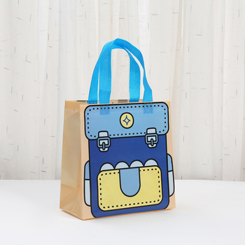 Παιδική τσάντα αγορών από μη υφαντό ύφασμα με επίστρωση, στυλ καρτούν, χωρίς εκτύπωση