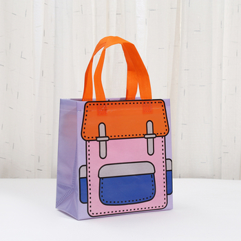 Παιδική τσάντα αγορών από μη υφαντό ύφασμα με επίστρωση, στυλ καρτούν, χωρίς εκτύπωση