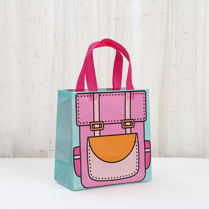 Παιδική τσάντα αγορών από μη υφαντό ύφασμα με επίστρωση, στυλ καρτούν, χωρίς εκτύπωση