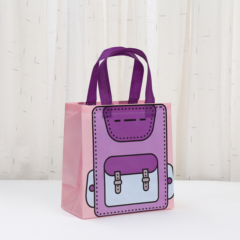 Παιδική τσάντα αγορών από μη υφαντό ύφασμα με επίστρωση, στυλ καρτούν, χωρίς εκτύπωση