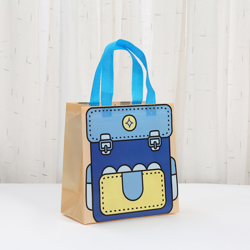 Παιδική τσάντα αγορών από μη υφαντό ύφασμα με επίστρωση, στυλ καρτούν, χωρίς εκτύπωση