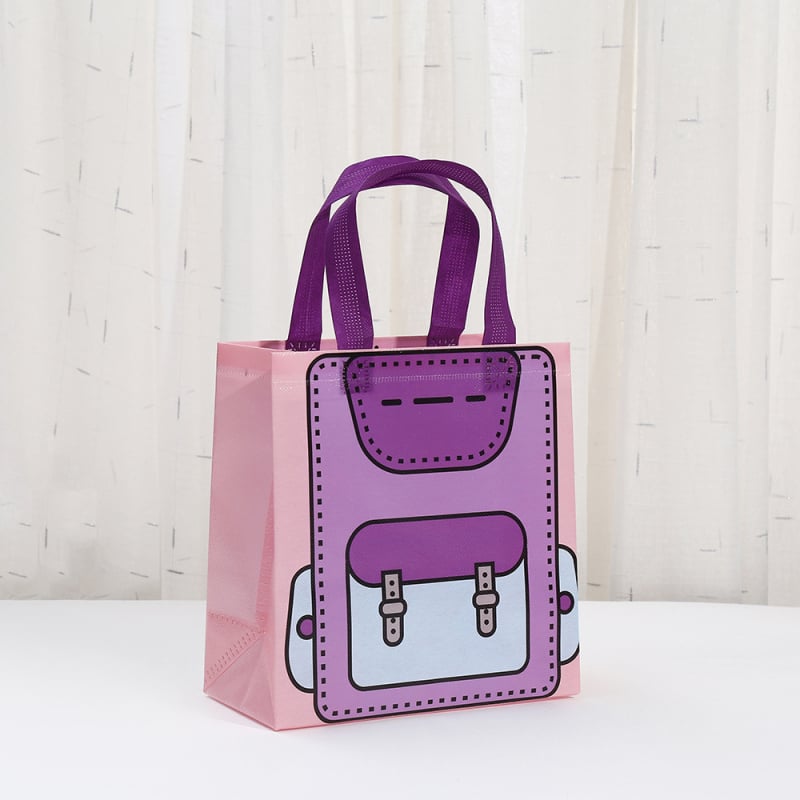 Παιδική τσάντα αγορών από μη υφαντό ύφασμα με επίστρωση, στυλ καρτούν, χωρίς εκτύπωση