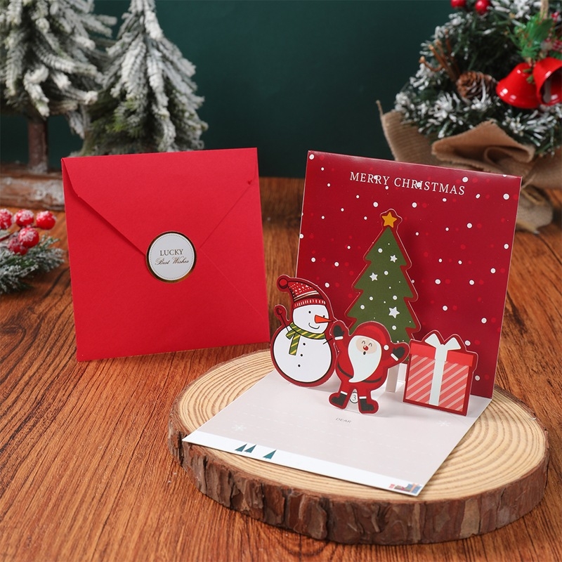 3D Χριστουγεννιάτικη ευχετήρια κάρτα με χιονάνθρωπο, τάρανδο και Gingerbread Man – χαρτόνι, εκτύπωση, Χριστούγεννα και Ημέρα του Παιδιού, απαλό χαριτωμένο στυλ
