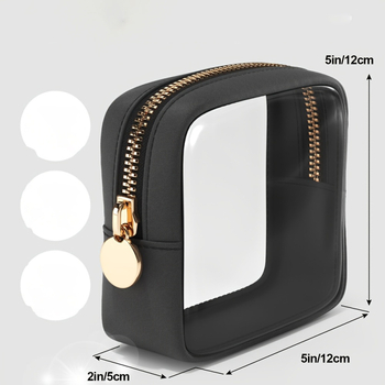 PU kosmetikos krepšys – atsparus vandeniui, poliesterio pamušalas, vienos spalvos, laisvalaikio kelionės stilius