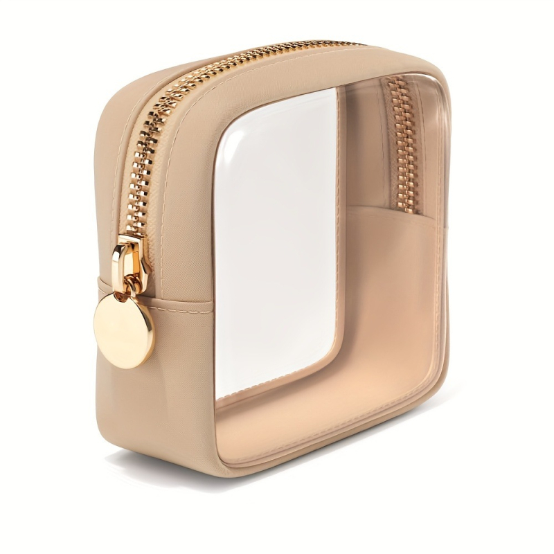 PU kosmetikos krepšys – atsparus vandeniui, poliesterio pamušalas, vienos spalvos, laisvalaikio kelionės stilius