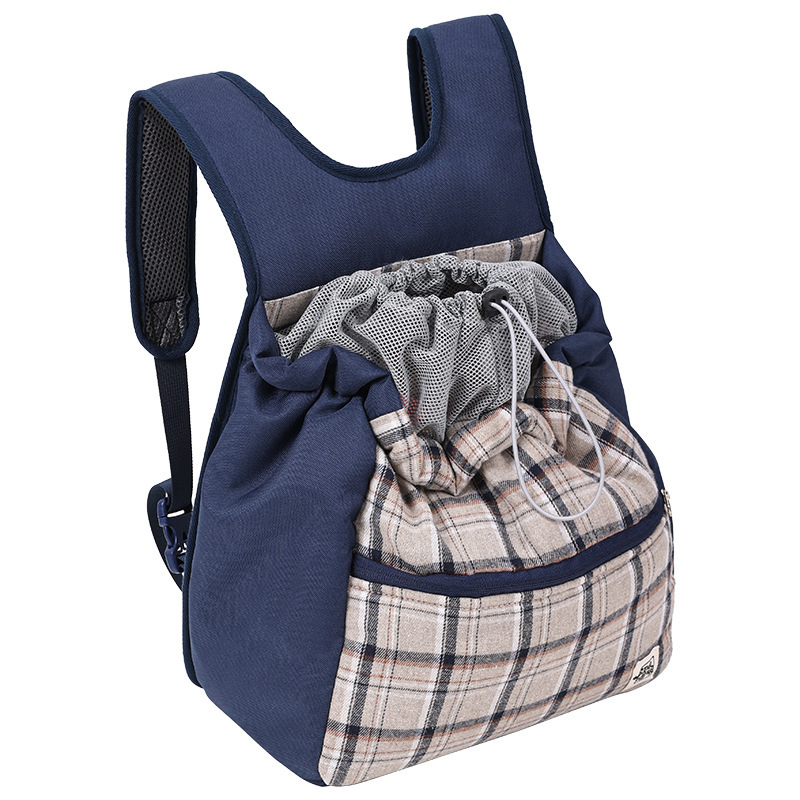 Mājdzīvnieku soma ar rakstainu plaid rakstu, poliesters + kokvilna, mīksta, PD30063