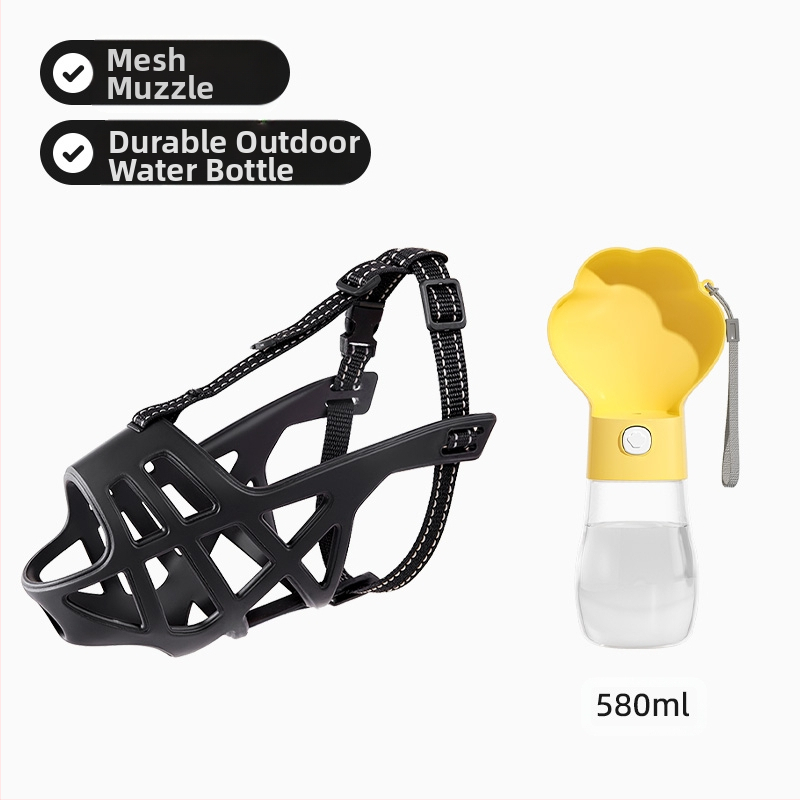 Μούζλα για σκύλους για μεσαία και μεγάλα σκυλιά, αποτρέπει δαγκώματα, γαβγίσματα και ακατάλληλη κατανάλωση τροφής, επιτρέπει το πόσιμο νερό, υλικό: μεταξωτό λουλούδι