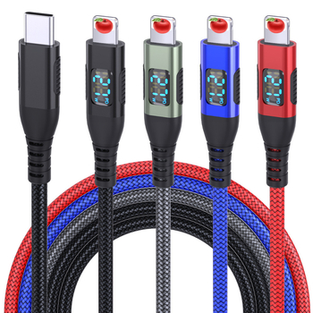 Καλώδιο USB-C προς Lightning για Apple με LED οθόνη ισχύος, 9V3A, PD 27W, πλεκτό καλώδιο