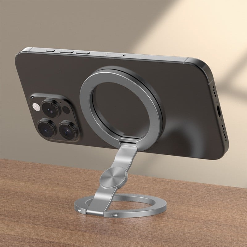 Pirksta gredzena turētājs telefonam no sakausējuma, universāls dizains, pielāgošanas iespējas.