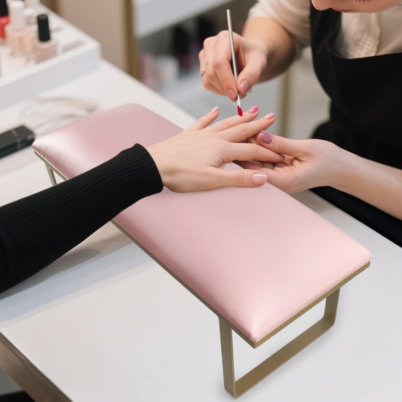 Nagu statīvs ar plaukstas spilventiņu, anti-slip, dubulta izmantošana rokām un kājām, izturīga konstrukcija no metāla, koka un ādas