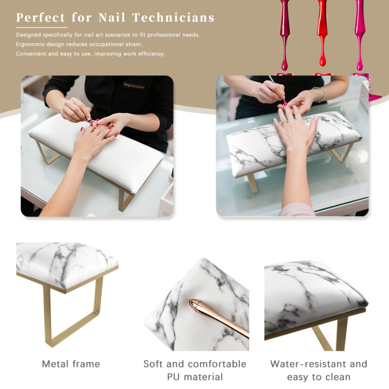 Nagu statīvs ar plaukstas spilventiņu, anti-slip, dubulta izmantošana rokām un kājām, izturīga konstrukcija no metāla, koka un ādas