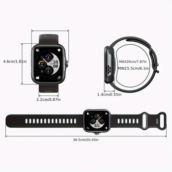 Смарт часовник за спорт и здраве: мониторинг на сърдечния ритъм, брояч на крачки, мониторинг на съня, измерване на кислород в кръвта, Bluetooth разговори