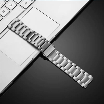 Μεταλλικό λουράκι ρολογιού για Huawei GT3 Pro – κράμα τιτανίου, καμπυλωτή κεφαλή, σχέδιο με τρία σφαιρίδια; καθολική αντικατάσταση, κυκλοφόρησε το 2022; περιλαμβάνει λουράκι