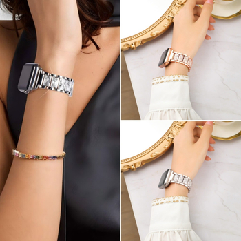 Bao suo диамантена метална каишка за Apple Watch Ultra, цинкова сплав, сгъваща закопчалка, 55 g