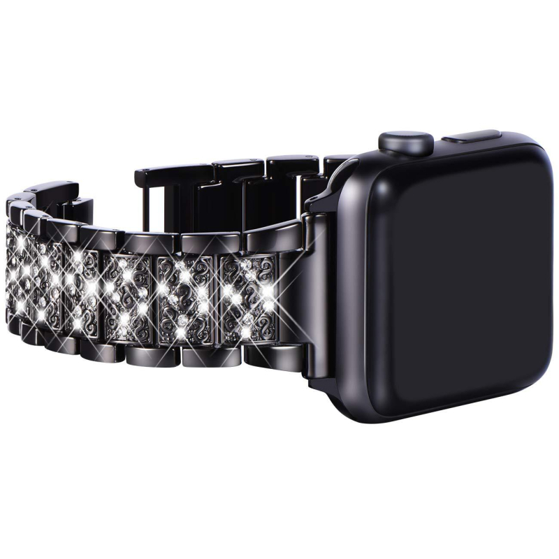 Bao suo Gyémántos fémszíj Apple Watch Ultra-hoz, cink ötvözet, összecsukható csat, 55 g