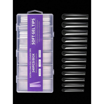 H3805 Unghii false cu aplicare autoadezivă, 240 bucăți, stil balerină dansatoare, SH36016486