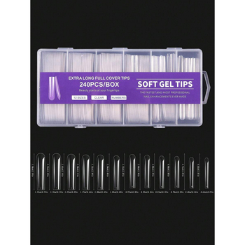 H3805 Τεχνητά νύχια με αυτοκόλλητη εφαρμογή, 240 τεμάχια, στυλ χορεύτριας μπαλέτου, SH36016486