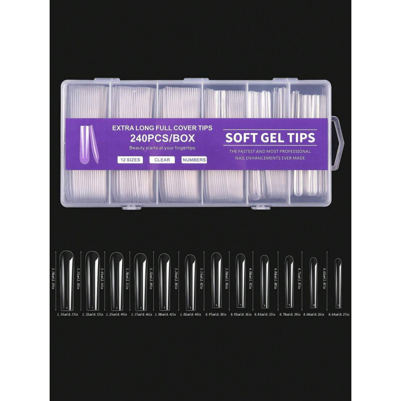 H3805 Unghii false cu aplicare autoadezivă, 240 bucăți, stil balerină dansatoare, SH36016486