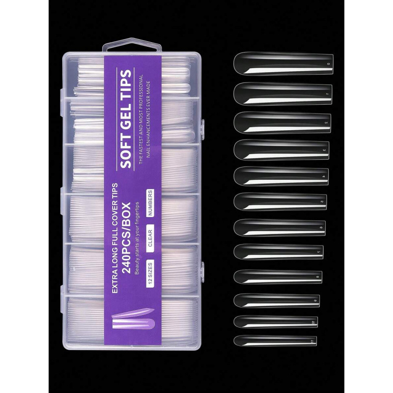 H3805 Unghii false cu aplicare autoadezivă, 240 bucăți, stil balerină dansatoare, SH36016486