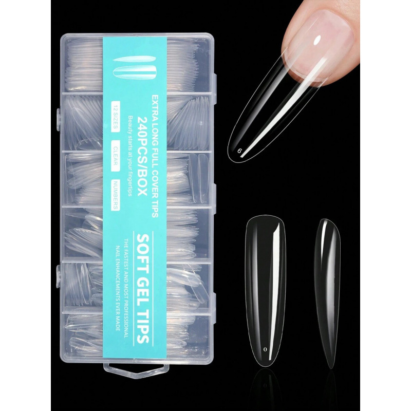 H3805 Unghii false cu aplicare autoadezivă, 240 bucăți, stil balerină dansatoare, SH36016486