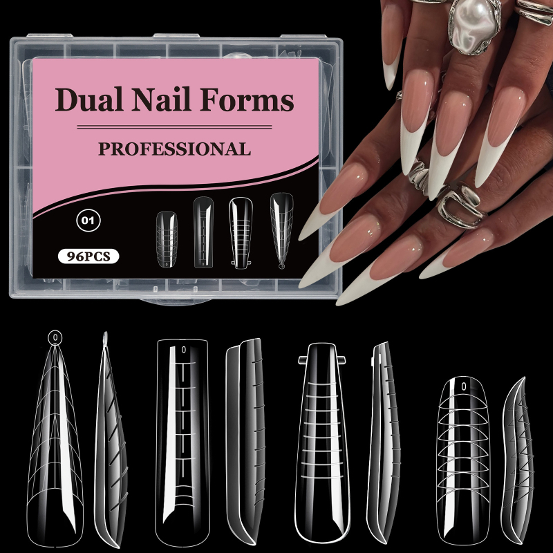 Manzilin Nagu gēla pagarinājumi – Caurspīdīgs nagu dizains, Produkta numurs qt0791, Stils: Ķīniešu, Franču, Eiropas un Amerikāņu, Instagram; Kaste 200 gab