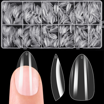 Τεχνητά νύχια σε μορφή αμυγδάλου, διαφανή, 600 τεμάχια, αποσπώμενα, μοντέλο 21991523522