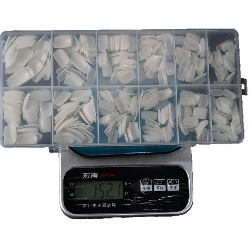 Mandeles formas caurspīdīgās mākslīgās naglas, 600 gab., noņemamas, modelis 21991523522