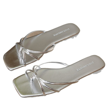 Σανδάλια φλατ σε γαλλικό στυλ - PU επάνω μέρος, PU επένδυση, σόλα καουτσούκ, γρήγορο στέγνωμα και διαπνοή, επίπεδη σόλα