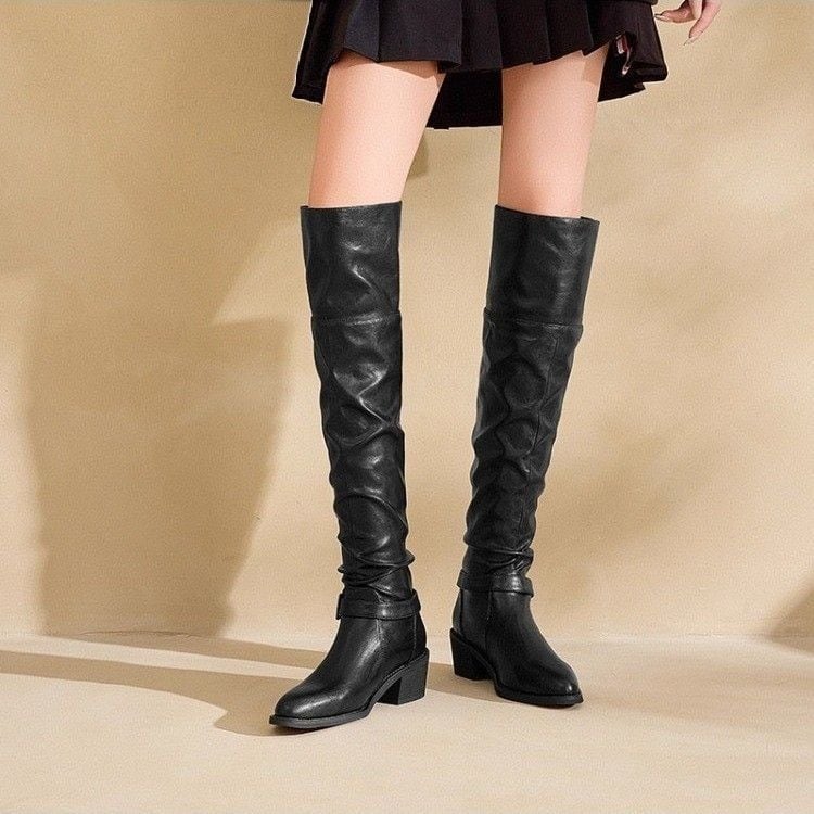 Ghete de echitație cu vârf rotund, PU partea superioară, talpă TPR, gambă înaltă, slip-on