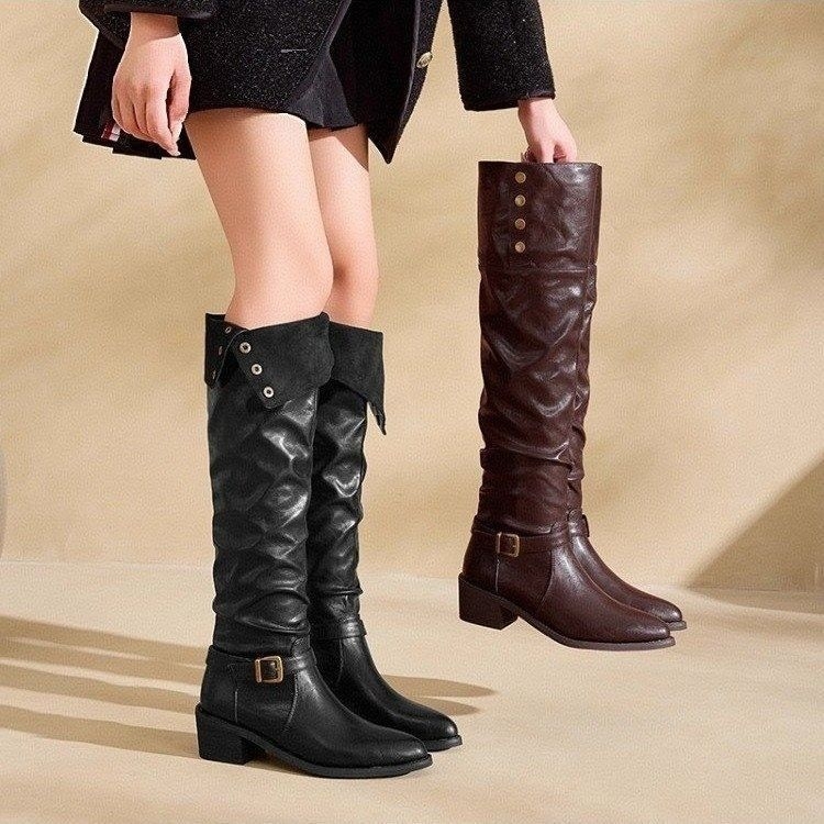 Ghete de echitație cu vârf rotund, PU partea superioară, talpă TPR, gambă înaltă, slip-on