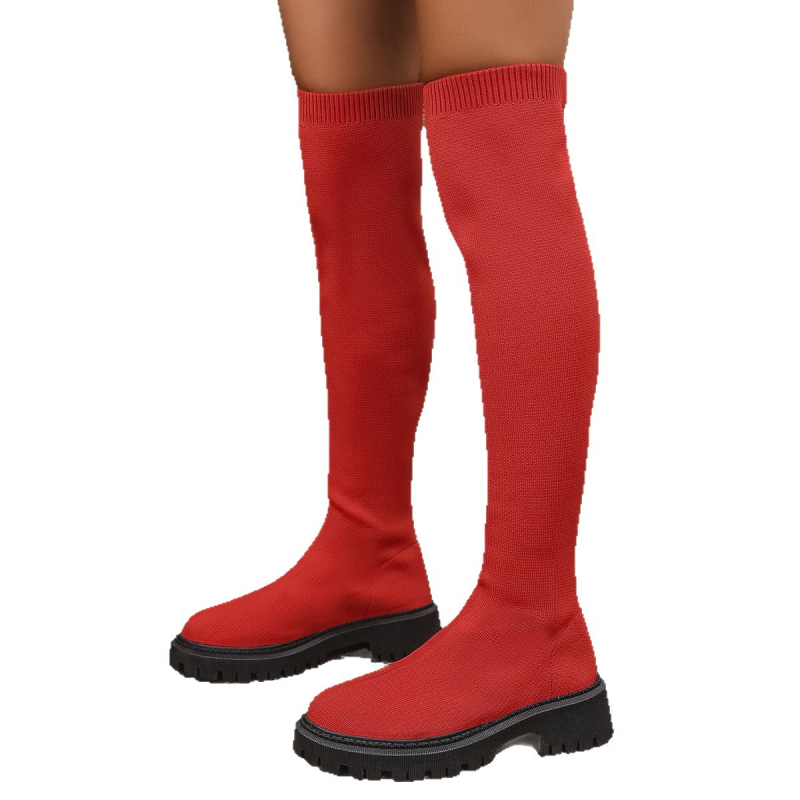 Ghete Slim: partea superioară din blană și piele, vârf pătrat, toc mediu 3–5 cm, gambă înaltă, căptușeală din lână