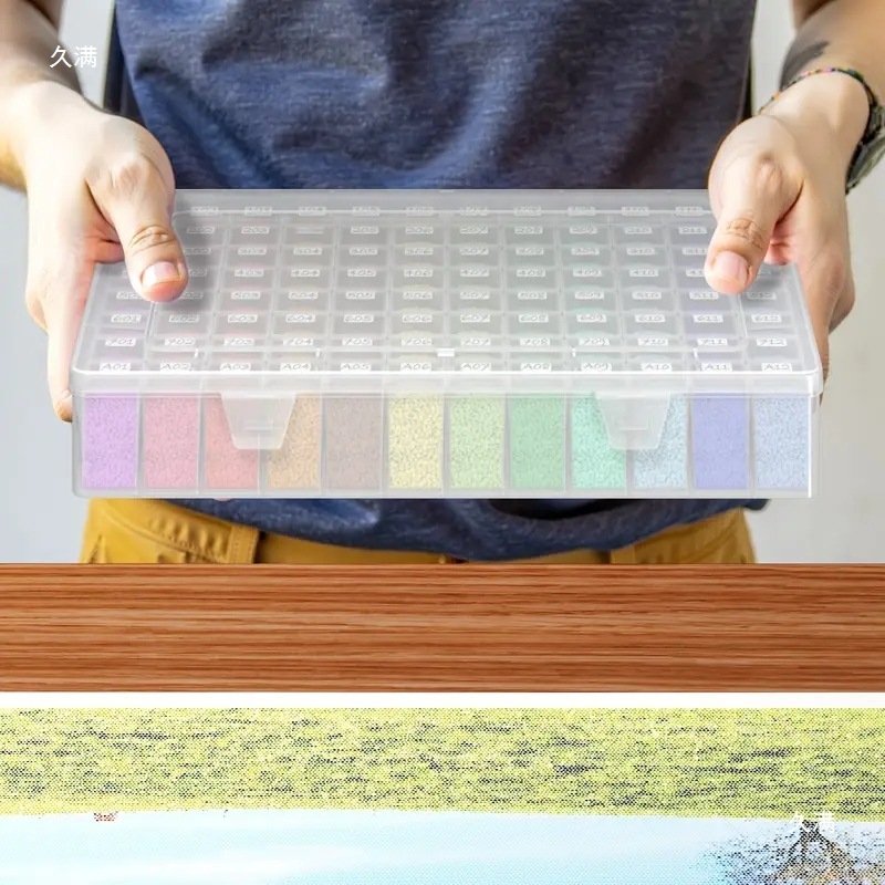 Cutie de depozitare pentru set de instrumente pentru pictură cu diamante și broderie, cu mărgele – Multifuncțională, pentru bijuterii, stil Japonez, capacitate 18L